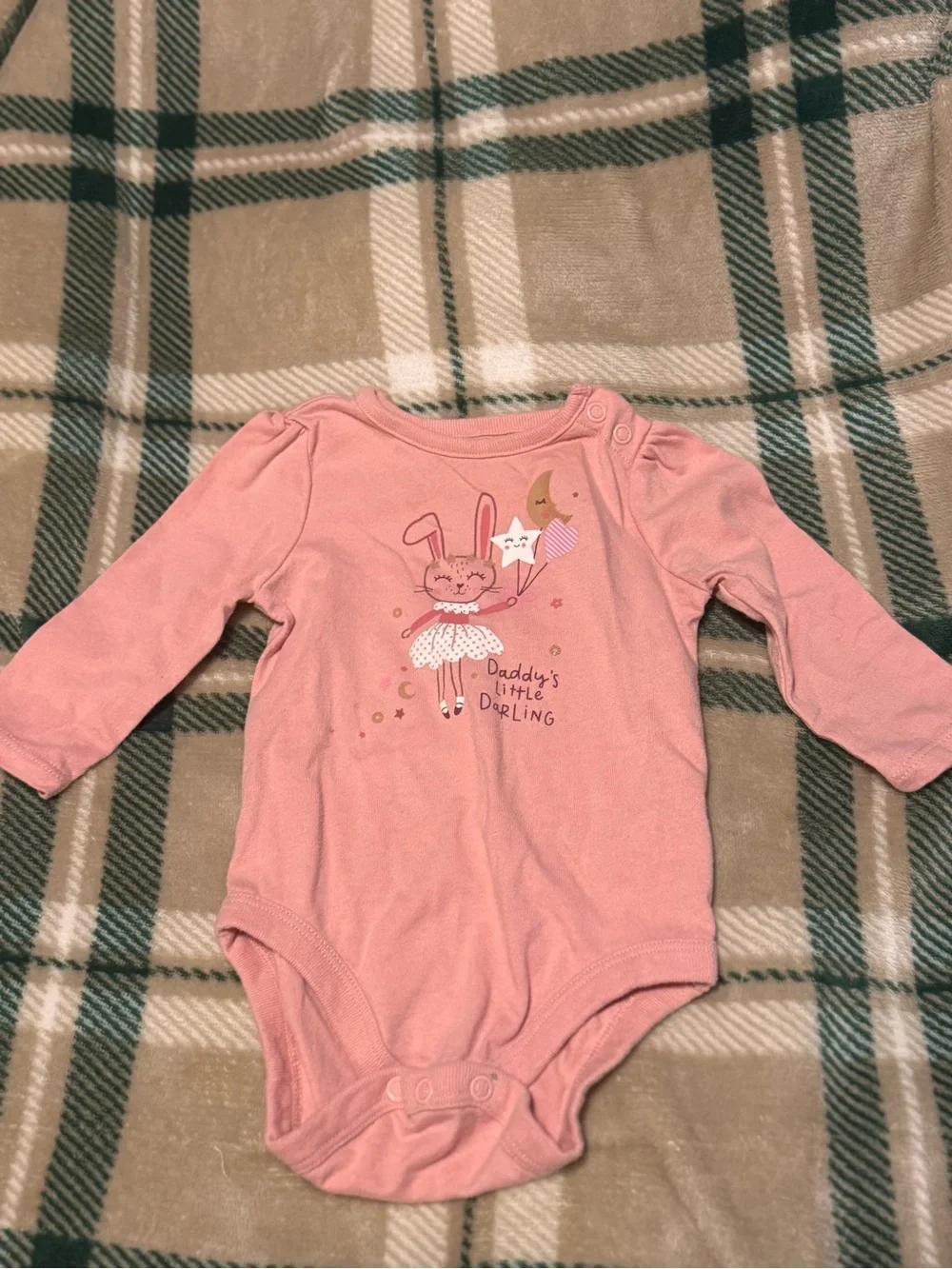 Garanimals Pink Bunny Graphic Long-Sleeve One-Piece